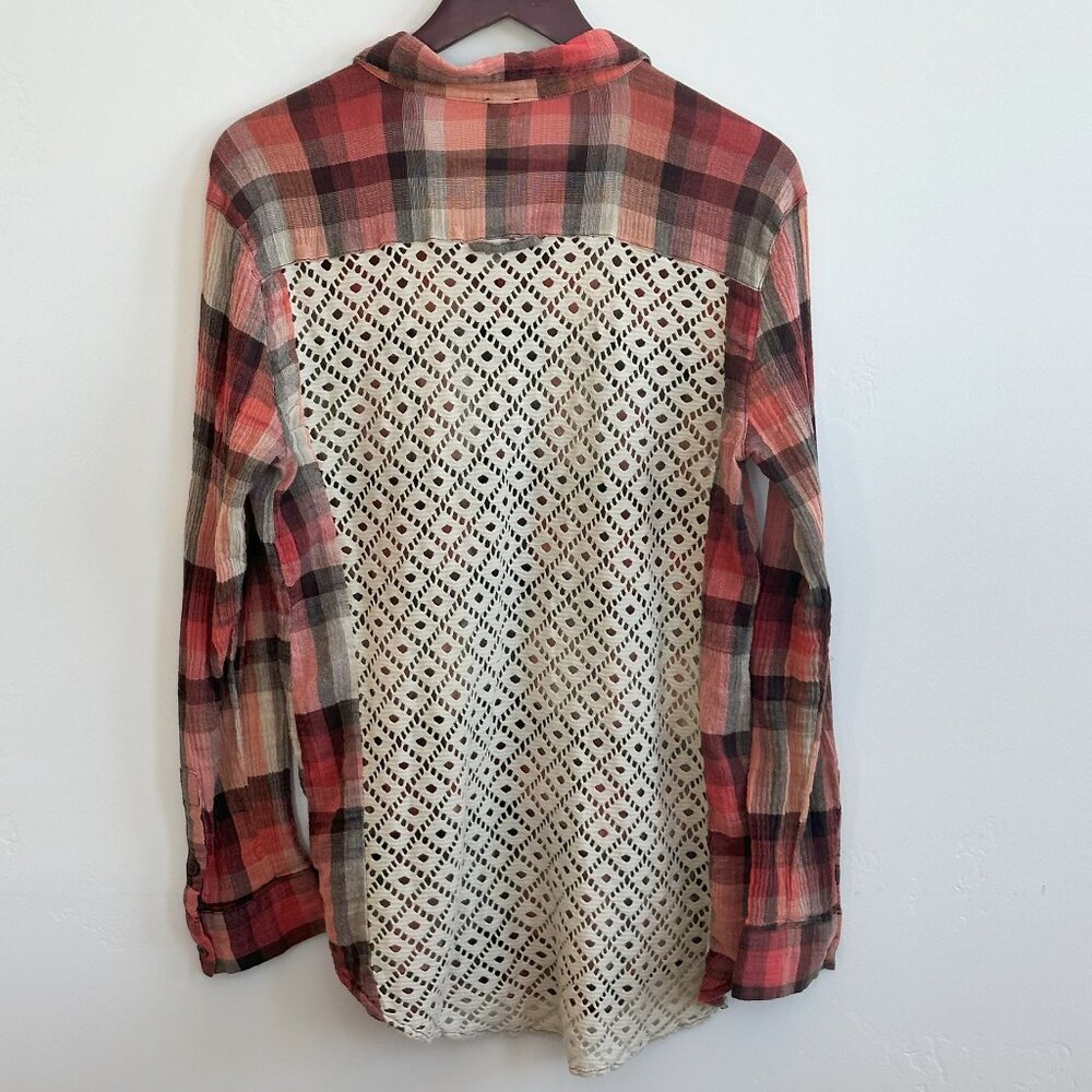 Free People - We The Free - Plaid Button Down Blouse
